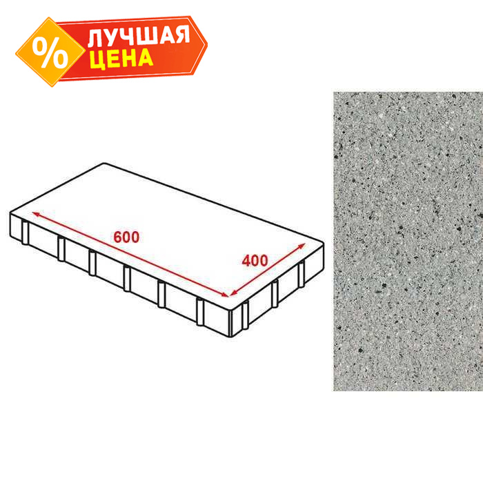 Плита тротуарная Готика Granite FERRO, Цветок Урала, 600х400х80 мм