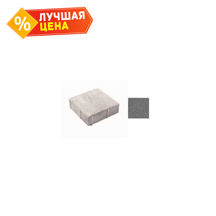 Плитка тротуарная Квадрат (ЛА-Линия) Б.1.К.6 гладкий черный 300х300х60 мм